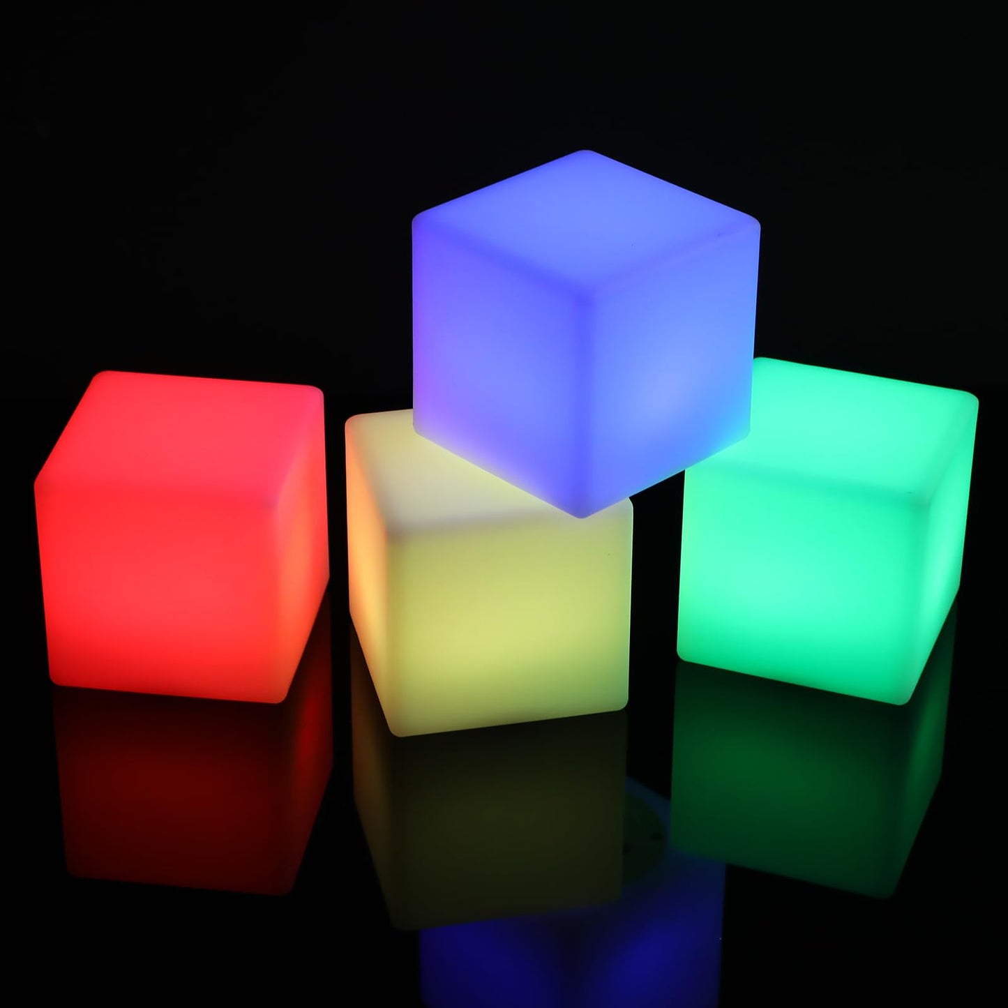Frienda LED Mood Lamp, Waterproof Light Up Cube, 16 Colors, 4 Inch, White, Model FR-Frienda-7821