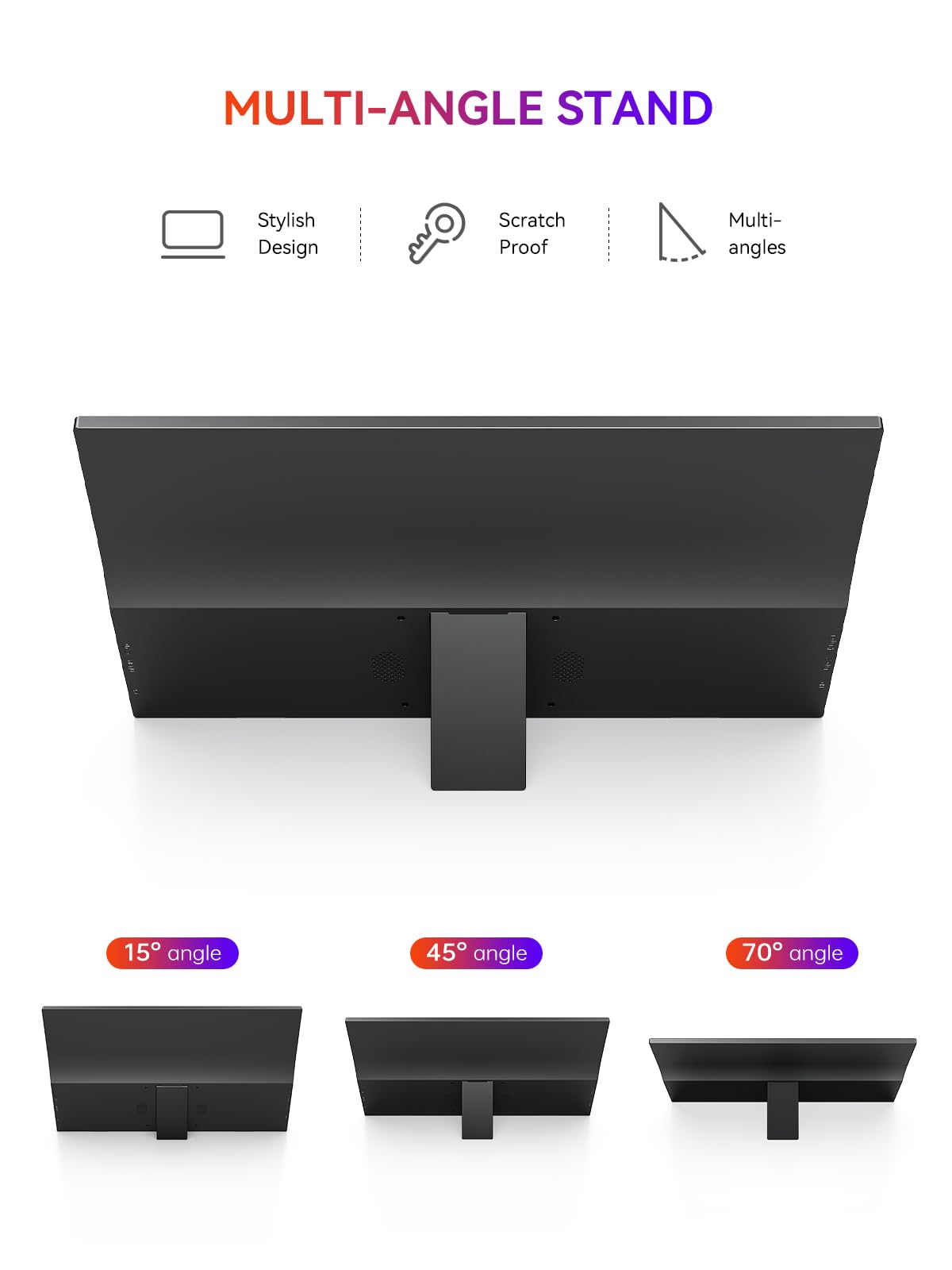UPERFECT Portable Monitor, 15.6" 125% sRGB 1080P Ultra-Slim Travel Monitor USB C HDMI Plug & Play IPS Gaming Monitor Built-in Stand Dual Speakers External Screen for Laptop Phone Game Console