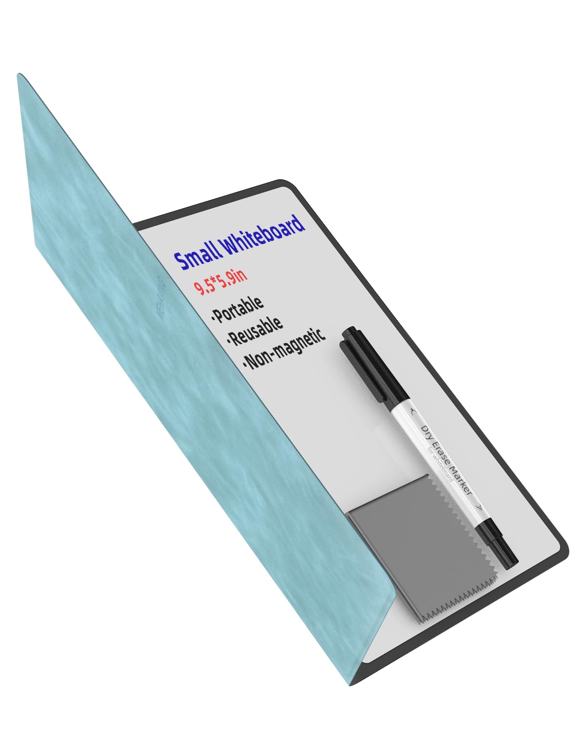 Mehaving Portable Small White Board Dry Erase Board, Reusable 9.5 * 6.6in Notebook Memo, Office Home Supplies Desk Accessories MH760 (Blue)