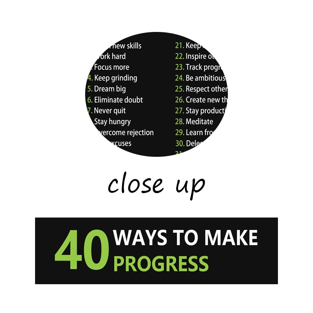Inspirational Office Canvas Wall Art Motivational Positive Entrepreneur Quotes 40 Ways to Make Progress Painting Artwork Library Classroom Wall Decor Frame Ready to Hang[12''W X 18''H]