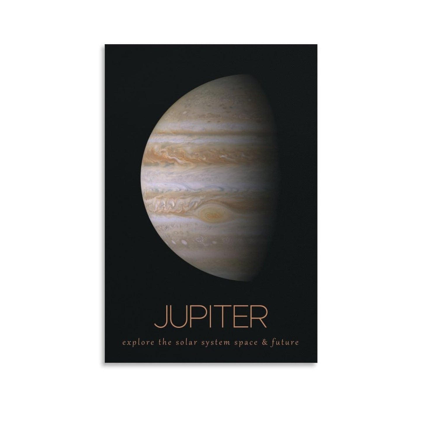 LGDSBHH Minimalist Jupiter Solar System Canvas Wall Art - Educational Space Planet Poster - Science Classroom & Kids Bedroom Decor - 12x18 Inch (Unframed)