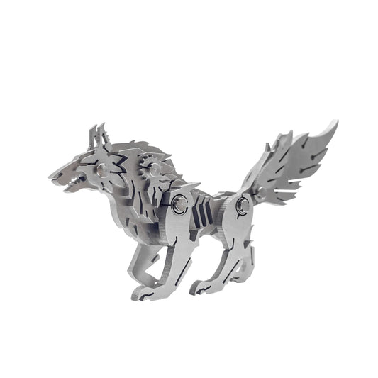 3D Metal Model Kits, Mechanical Wolf 3D Metal Puzzle,Steel Animal Series DIY Brain Teasers Simple 3D Puzzles Home Decor Art Craft Gifts Toys for Adult