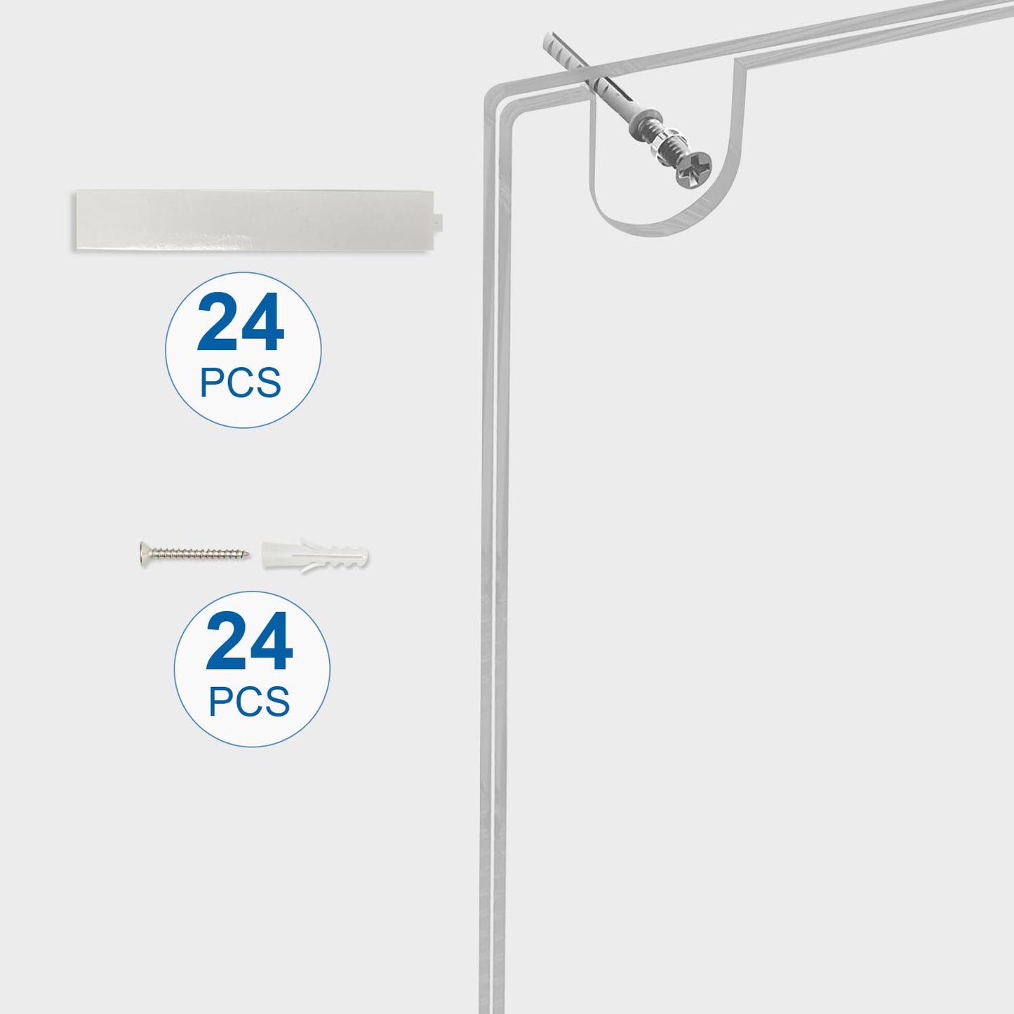 BlueValley Acrylic Sign Holder 8.5 x 11 Wall Mount - Vertical Clear Paper Display Holder with Mounted Tapes & Screws for Flyer, Document, Menu, Picture - Plastic Wall Frames for Offices, Homes, Restaurants, Stores - 12 Pack