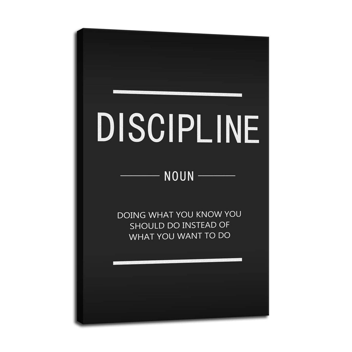 Inspirational Canvas Wall Art Discipline Painting Poster Inspiring Entrepreneur Quotes Proverbs Picture Print Artwork Office Decoration Home Wall Decoration Frame Ready to Hang[12''W X 18''H]
