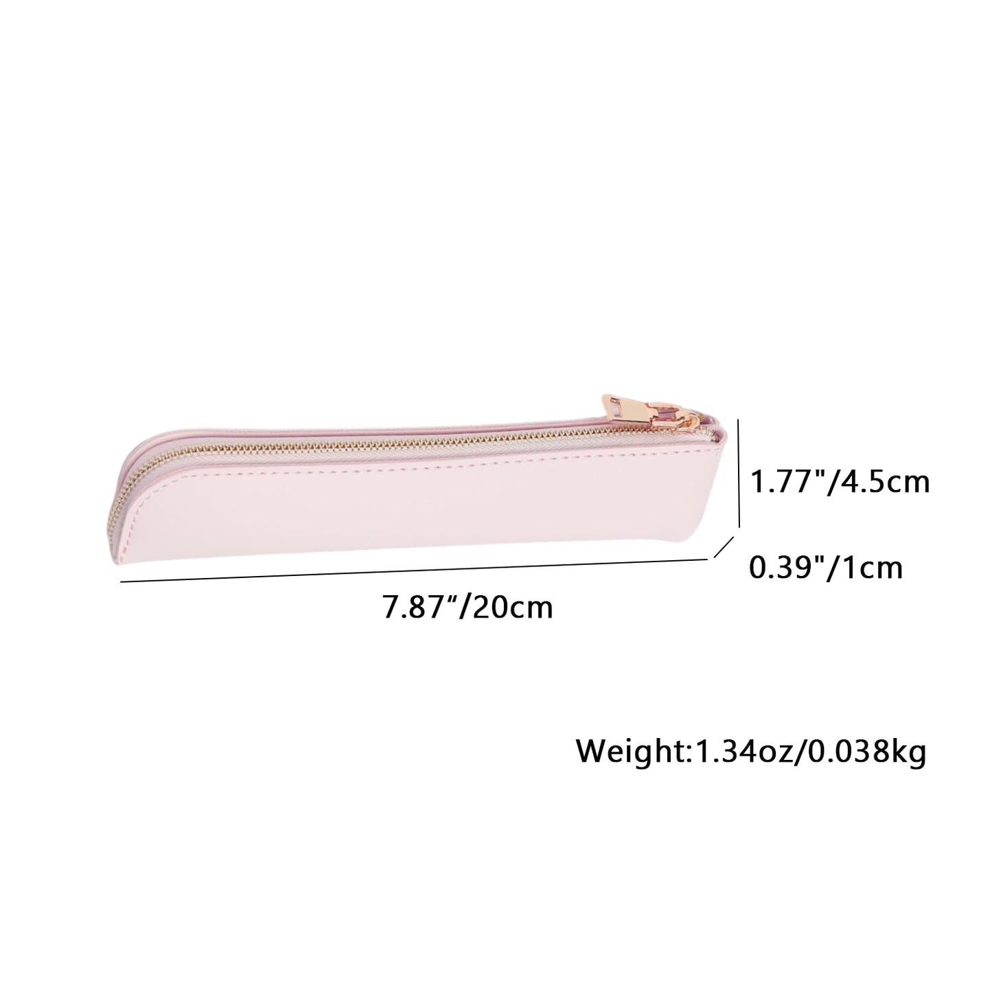 YONBEN Faux Leather Pencil Case Small Pencil Pouch Slim Pen Case Holder Zipper Bag for School Office(Pink,Faux Leather)