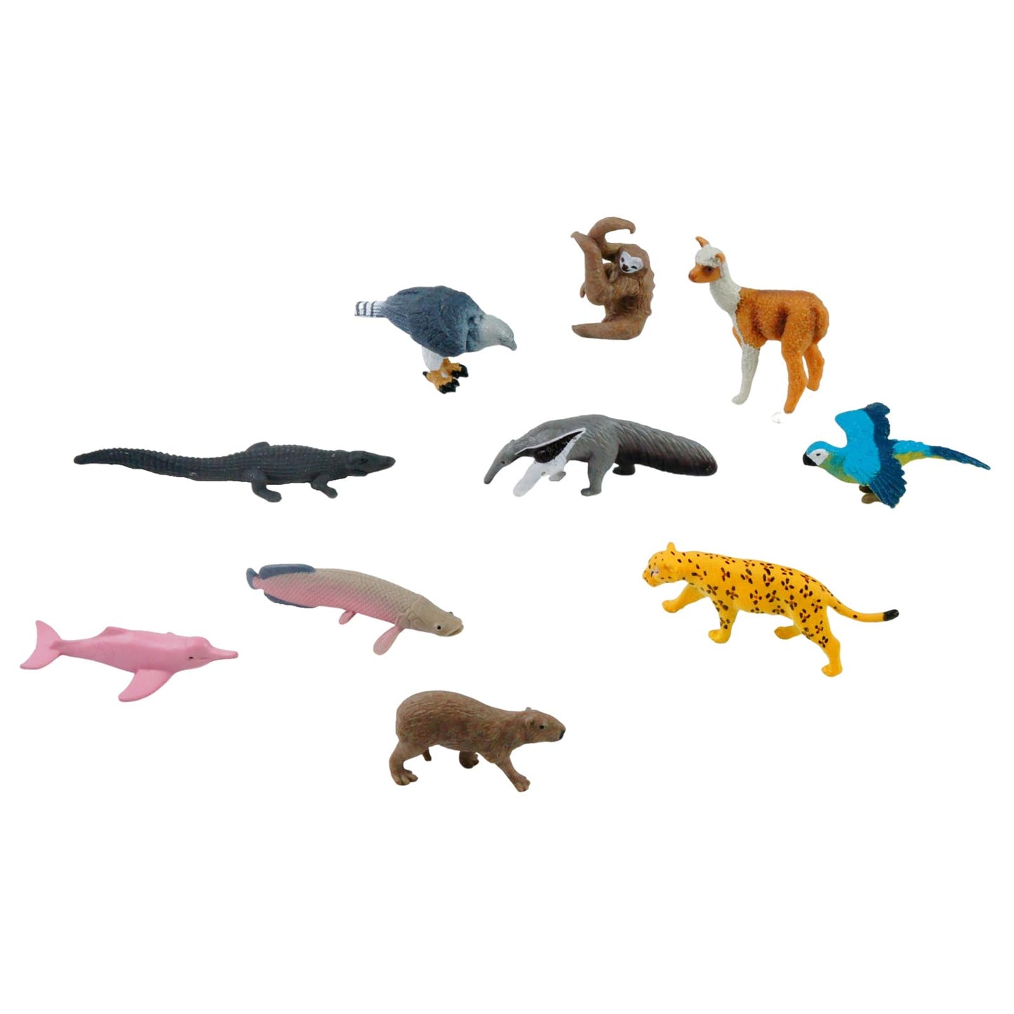 ancona South American Animals, Spanish/English Bilingual, Montessori Preschool Memory Matching Game Box Set with Animal Figurines & 3-Part Cards, Early Education Toy