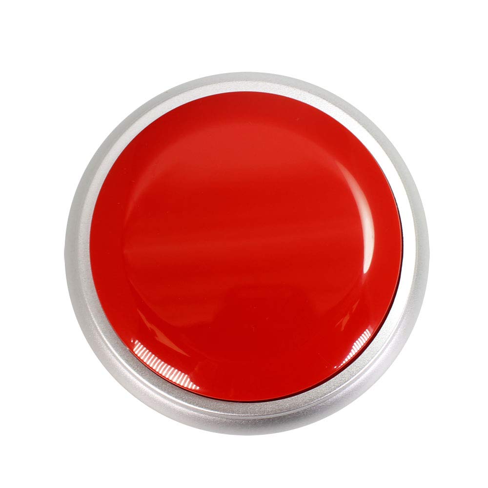 Voice Recording Button Easy Button Record 30 Seconds Talking Message Funny Office Gift Battery Powered Recordable Sound Buttons(red+Silver)