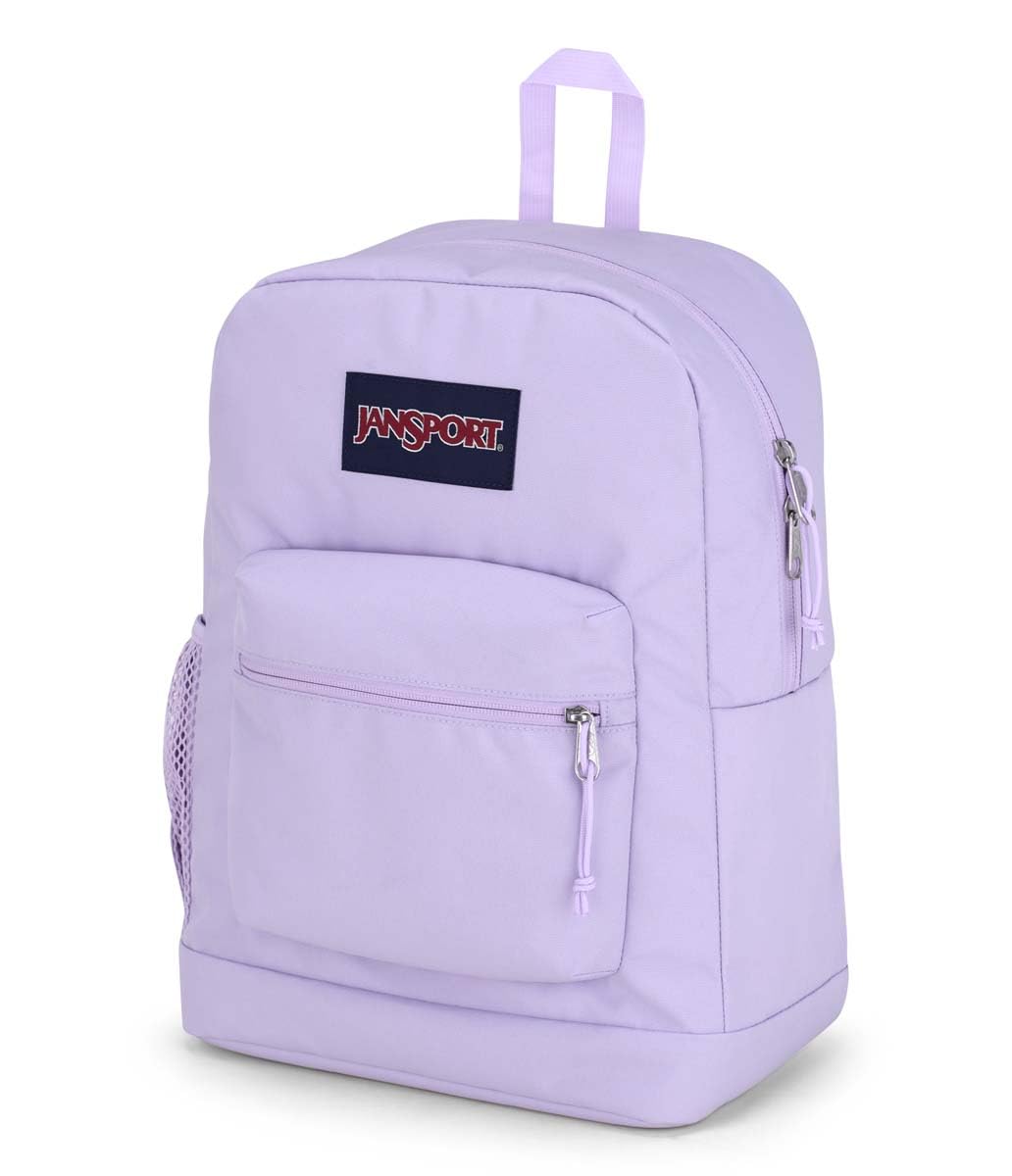 JanSport Cross Town Plus Backpack - Large Main Compartment, Side Water Bottle Pocket, 15-Inch Padded Laptop Sleeve - Pastel Lilac