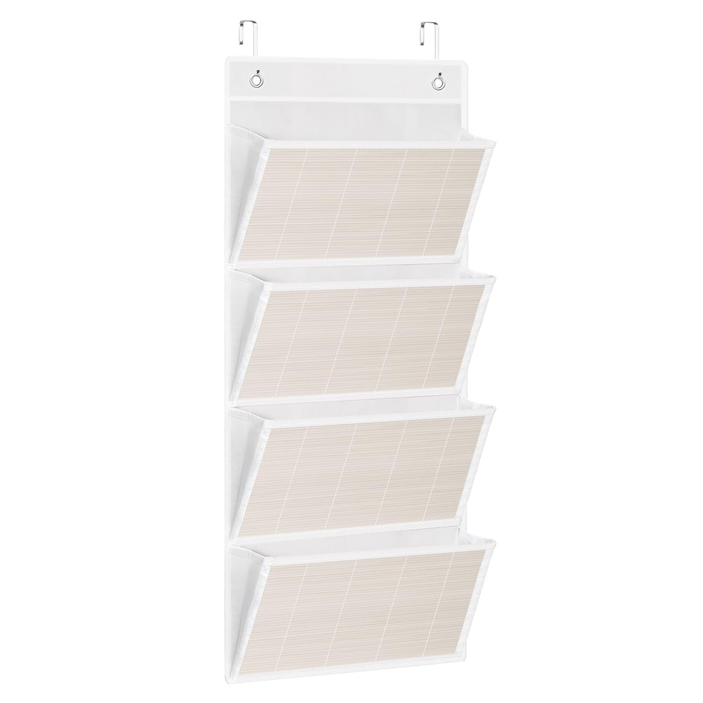 VERONLY Over the Door File Organizer - Hanging Wall Mounted File Folders Storage with 5 Extra Large Pockets for Home, 0ffice, Classroom,Chart Papers, Files, Letters,Planner, Documents (White)