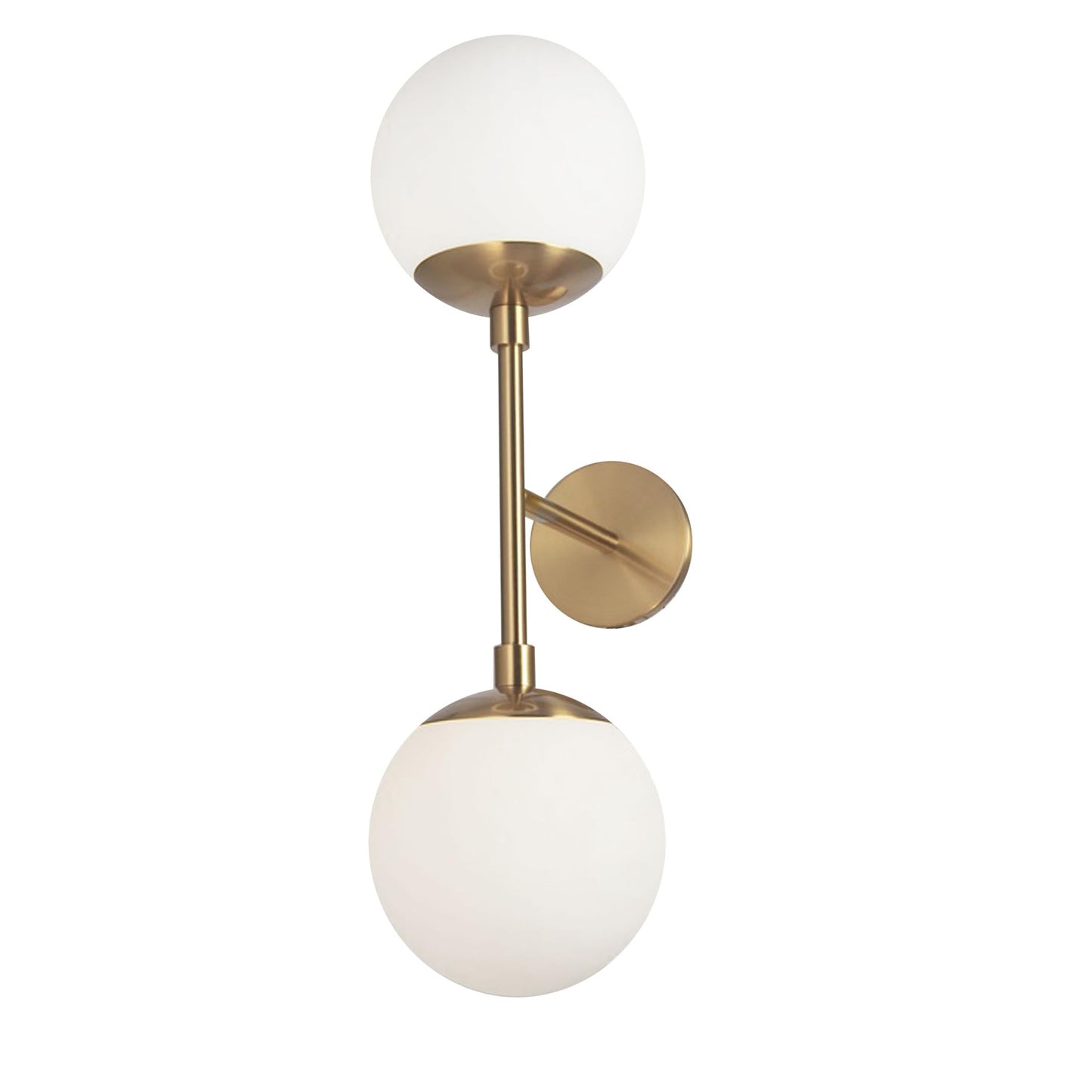Dainolite 2 Light Wall Sconce Aged Brass Metal with White Glass, Model DAY-232W-AGB
