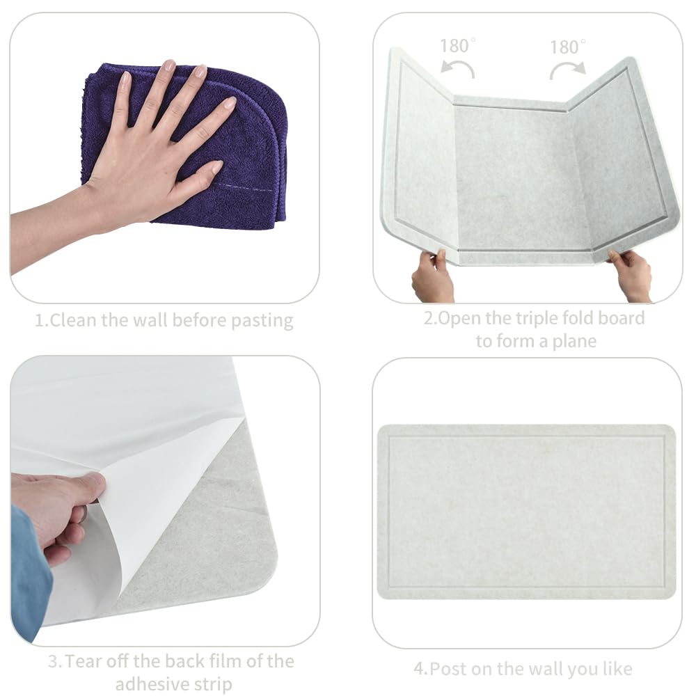 Vuzvuv Beige White 28"x16" Large Cork Board with 50 Push Pins & Sticky Notes, Self-Adhesive Bulletin Board for Wall, Felt Pin Vision Board for Paste Notes,Schedules Offices Home