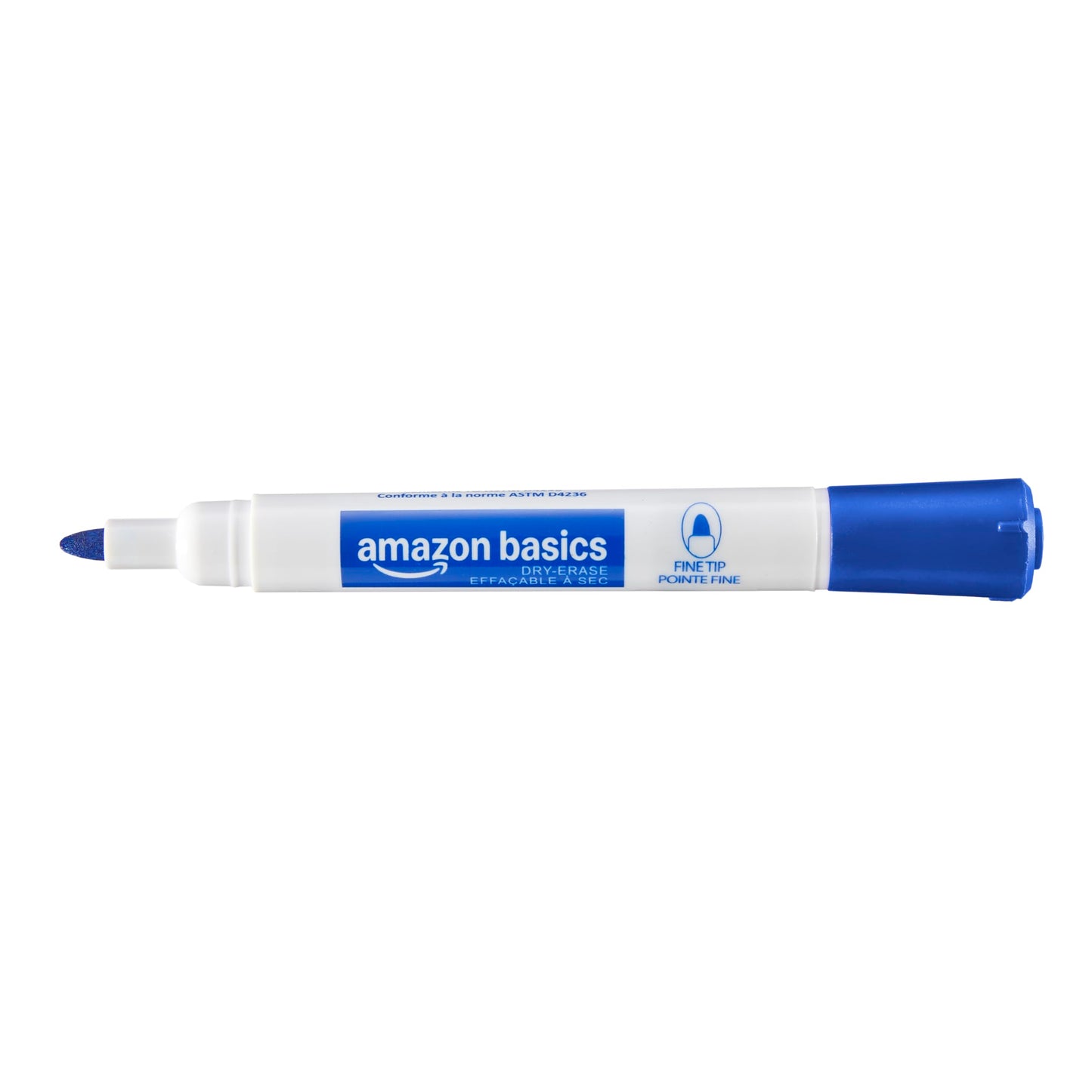 Amazon Basics Low-Odor Dry Erase Whiteboard Markers, Fine Tip, Quick-Dry, Blue, 36-Pack