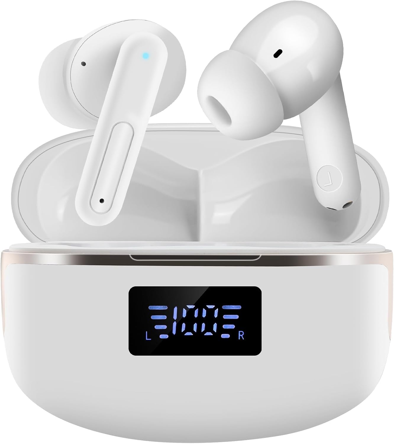 Real Time Ai Language Translator Earbuds, Seamless 144 Language Translation with App Support for iOS and Android, Bluetooth 5.3 Connectivity - Audio Translator (White)