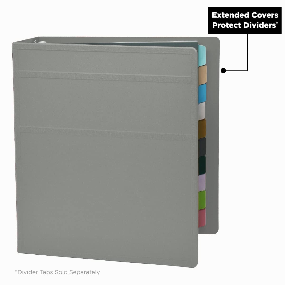 Carstens 2-Inch Heavy Duty 3-Ring Binder - Side Opening, Ash Gray, Durable Plastic, Precision No-Gap Rings, Waterproof Cover, No Pockets, Holds 300 Letter-Sized Sheets, BPA-Free, Made in USA (2822-3R)