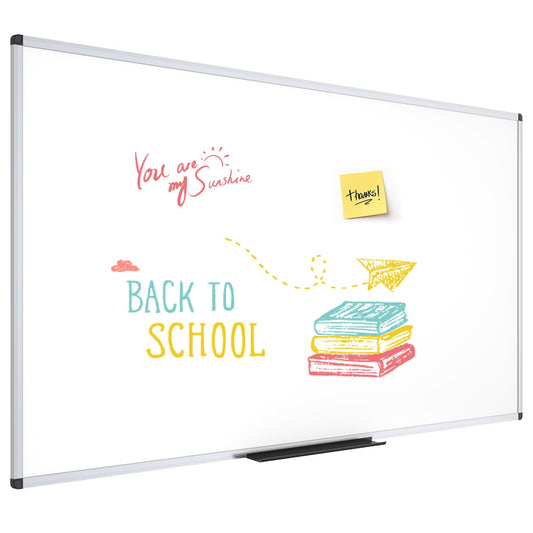 VIZ-PRO Dry Erase Board/Whiteboard, 60 x 36 Inches, Wall Mounted Board for School Office and Home