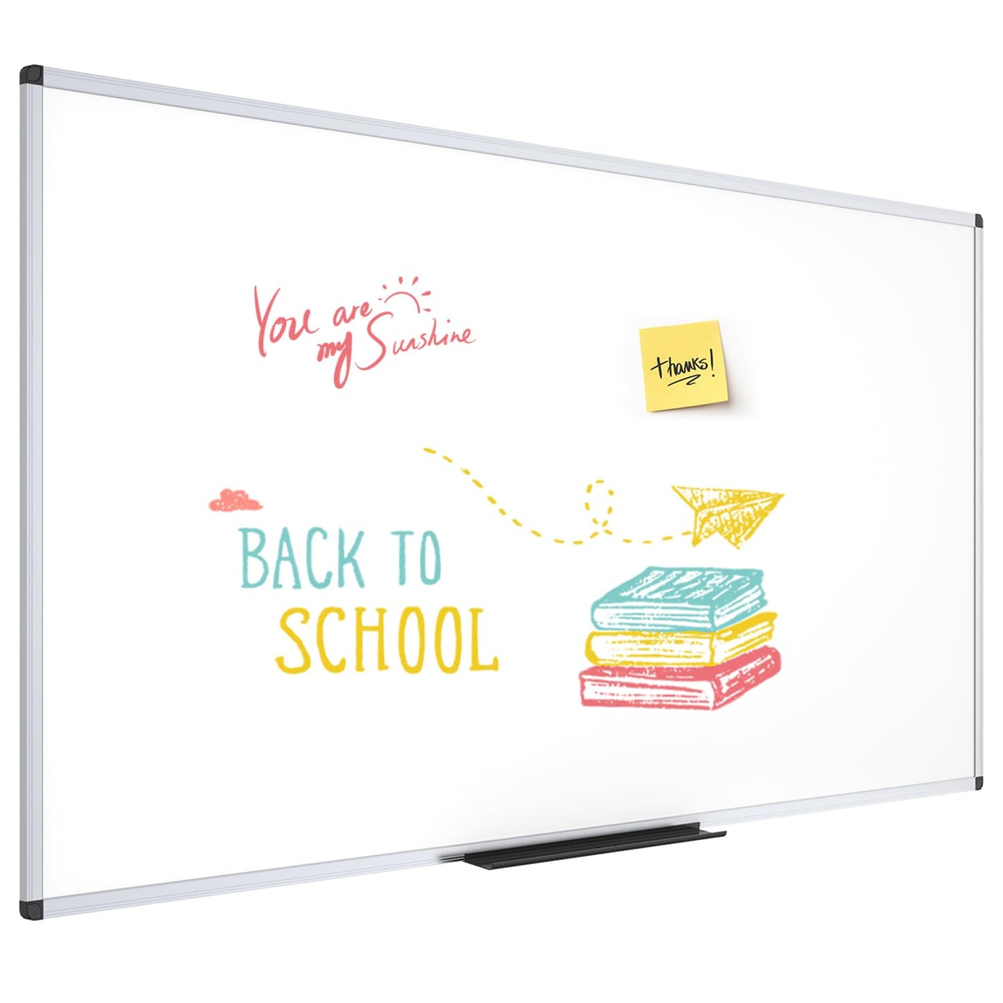 VIZ-PRO Dry Erase Board/Whiteboard, 60 x 48 Inches, Wall Mounted Board for School Office and Home 5' x 4'