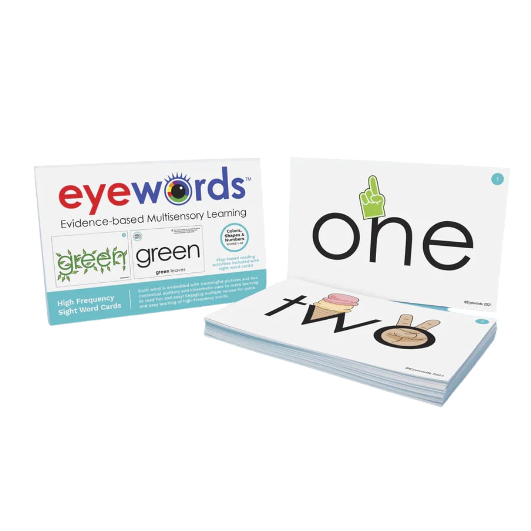 Eyewords - Multisensory Colors, Shapes & Numbers Teaching Cards - Visual, Auditory & Kinesthetic Approach
