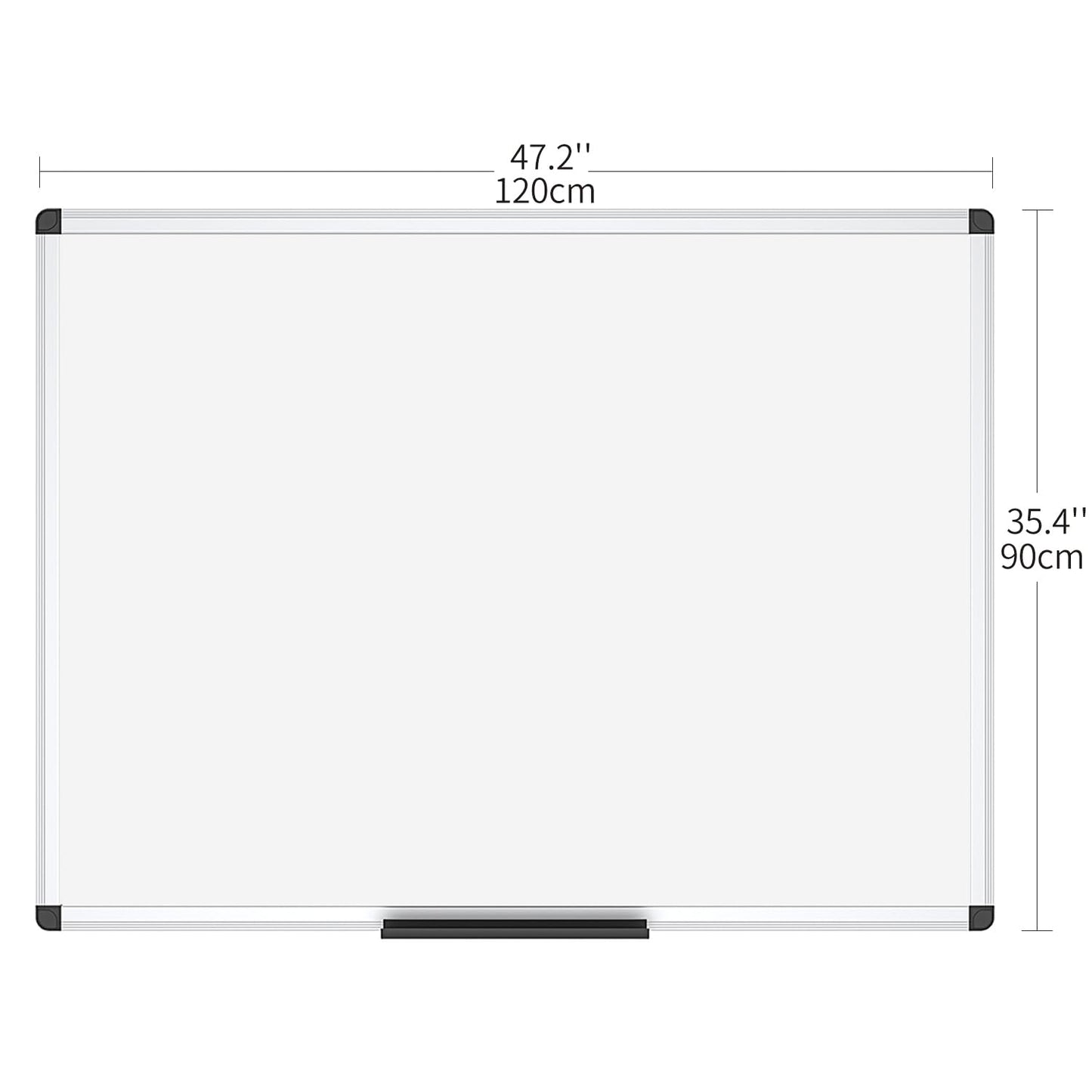 VIZ-PRO Dry Erase Board/Non-Magnetic Whiteboard, 48 x 36 Inches, Wall Mounted Board for School Office and Home