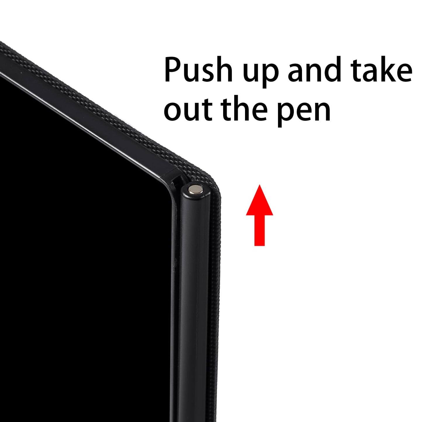 LCD Writing Tablet for Adults, 6.5 Inch Fine Tip Digital Notepad – Thin Lines, No Palm Marks, Lock Screen, Reusable Erasable Writing Pad with Leather Case & Hanging Pen for Office Home School
