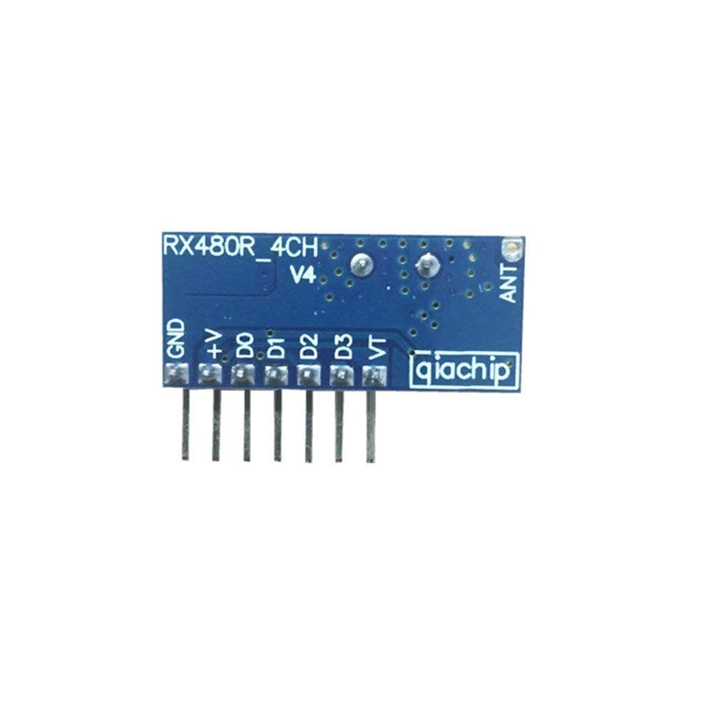 QIACHIP 10 Pack Wireless 433Mhz RF Module Receiver and Transmitter Remote Control Built-in Learning Code 1527 Decoding 4 Channel Output (Transmitter and Receiver kit)