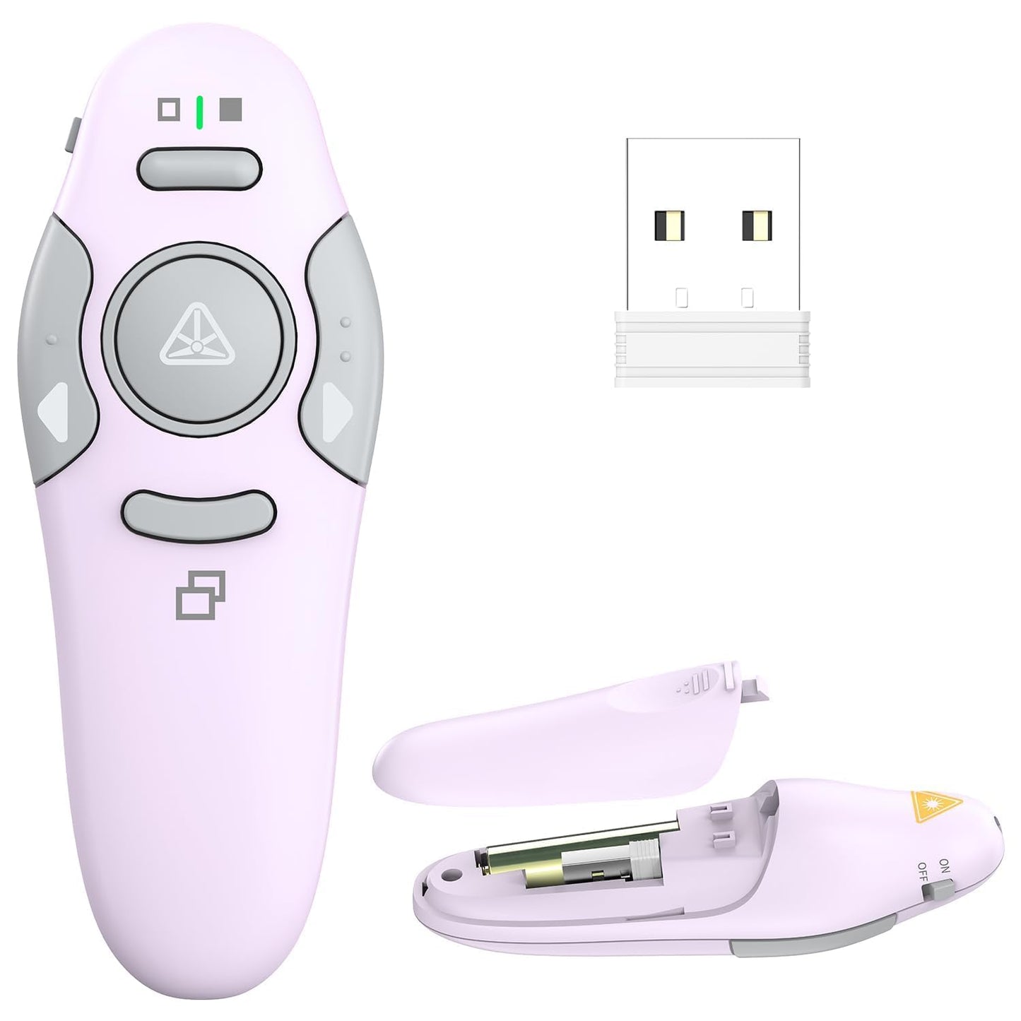 QUI Presentation Clicker Wireless Presenter Remote Clicker for PowerPoint Presentation Remote, PowerPoint Slide Advancer for Mac/Windows/Google Slide/Keynote, Purple, A