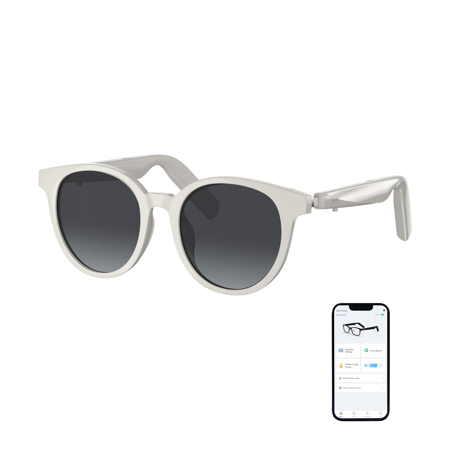 GetD AI Glasses for Men & Women, Low Bridge Fit, Smart Sunglasses Powered by ChatGPT with 74-Language Translation, Bluetooth 5.4, 11H Music/9H Call, UV400 & Polarized Lenses for Travel & Daily Use