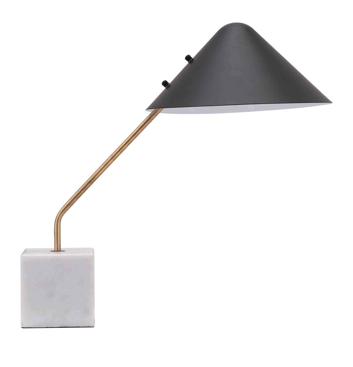 Zuo Pike Table Lamp, Modern Steel Lighting, 20.9inW x 12.6inD x 20.5inH, Black & White, Model 56080