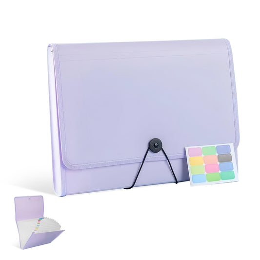 Expanding File Folder with Labels,File organizer 13 Pockets File Organizer Accordion Filing Folder Expandable File Folder,Portable Bill Receipt Organizer for Home School Office Supplies,Letter A4 Size