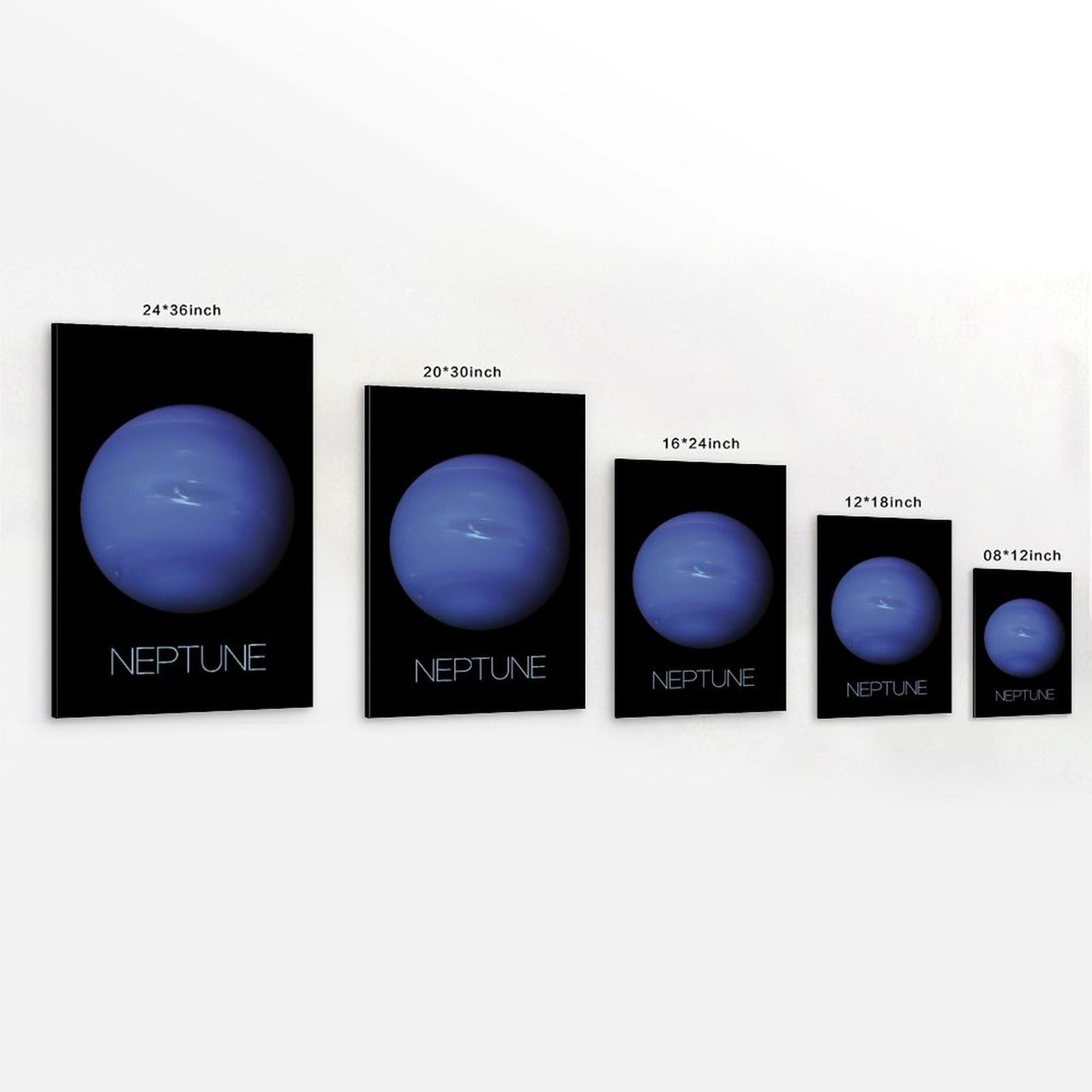 Solar System Planets Canvas Wall Art - Neptune Planet Space Poster for Kids Room Bedroom Classroom, STEM Educational Astronomy Decor, Science Gift for Boys Girls, 12x18 Inch Framed