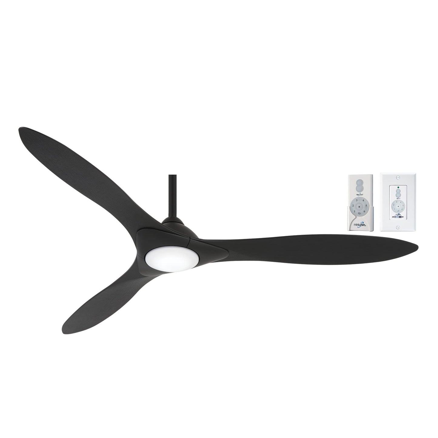 MINKA-AIRE Sleek 60in Smart Ceiling Fan with LED Light, Remote Control, Model F868L-CL/CL