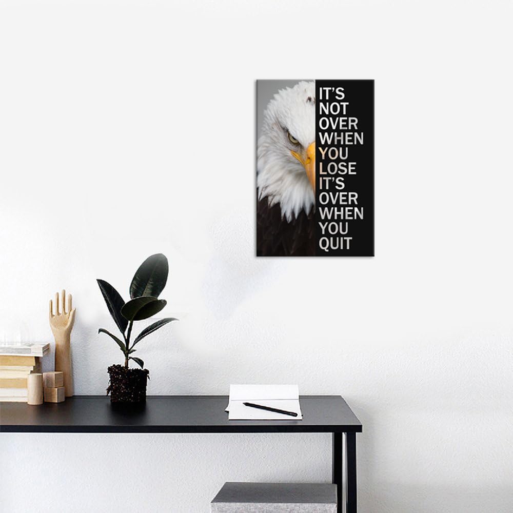 Inspirational Canvas Wall Art Inspirational Animal Eagle Poster Motivational Entrepreneur Positive Quote Picture Print Artwork Office Decor Holiday Gift Frame Ready to Hang[12''W X 18''H]