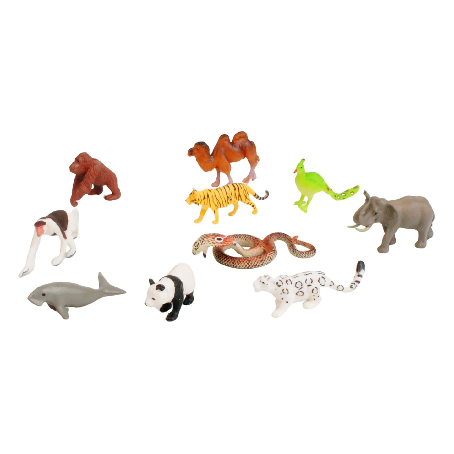 ancona Asian Animals, Spanish/English Bilingual, Montessori Preschool Memory Matching Game Box Set with Animal Figurines & 3-Part Cards, Early Education Toy