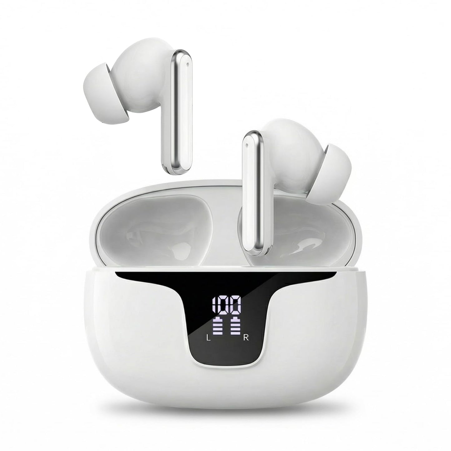 Oziral Real-Time Translation Earbuds: AI Translator with 150+ Languages, Offline Mode & Bluetooth 5.3, Supports Speaker Mode, Touch Control, AI Chat & Hi-Fi Music for Travel & Business Use