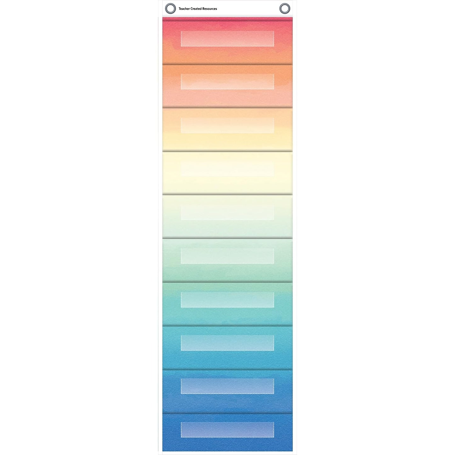 Teacher Watercolor 10 Pocket File Storage Pocket Chart (14'' x 58'')