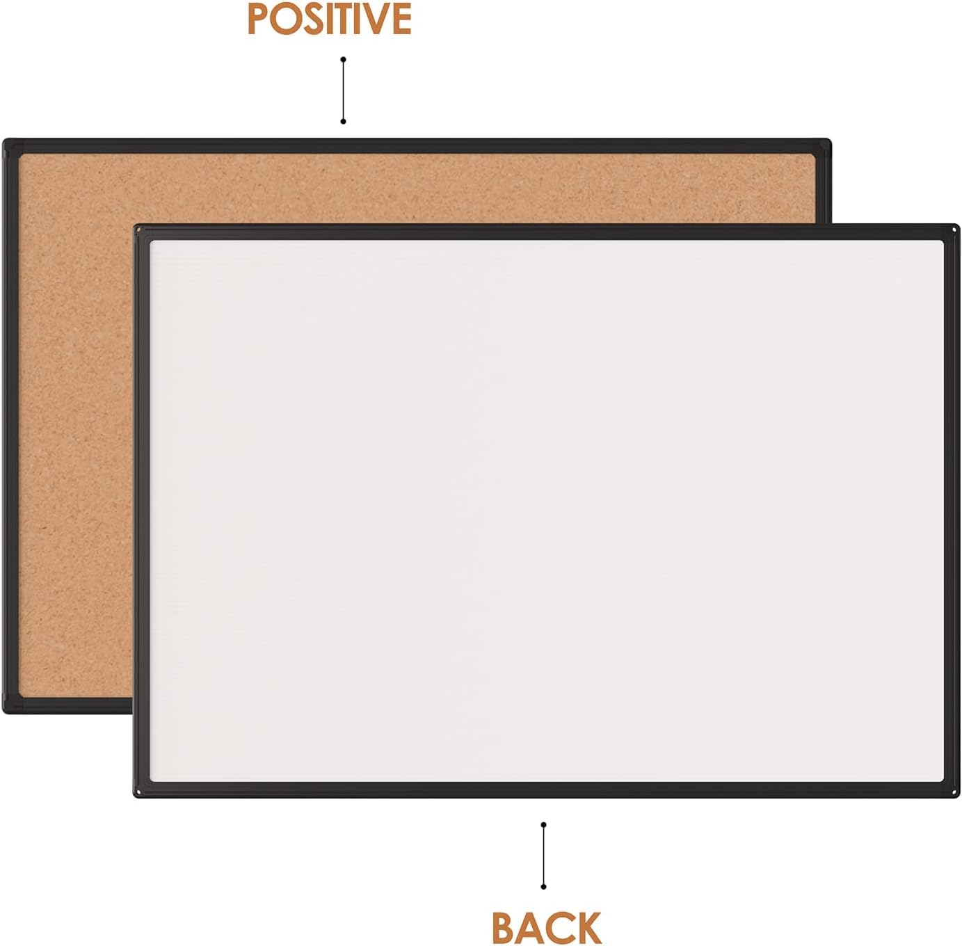 Board2by Cork Board Bulletin Board 24 x 36, Black Aluminium Framed 2 x 3 Corkboard, Office Board for Wall Cork, Large Wall Mounted Notice Pin Board with 16 Push Pins for School, Home & Office