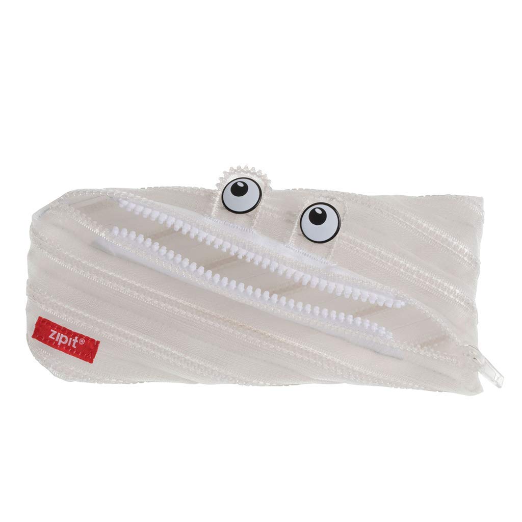 ZIPIT Monster Clear Pencil Case for Kids, Fun Zipper Pouch for Boys Girls and Teens, Transparent Stationery Bag for School