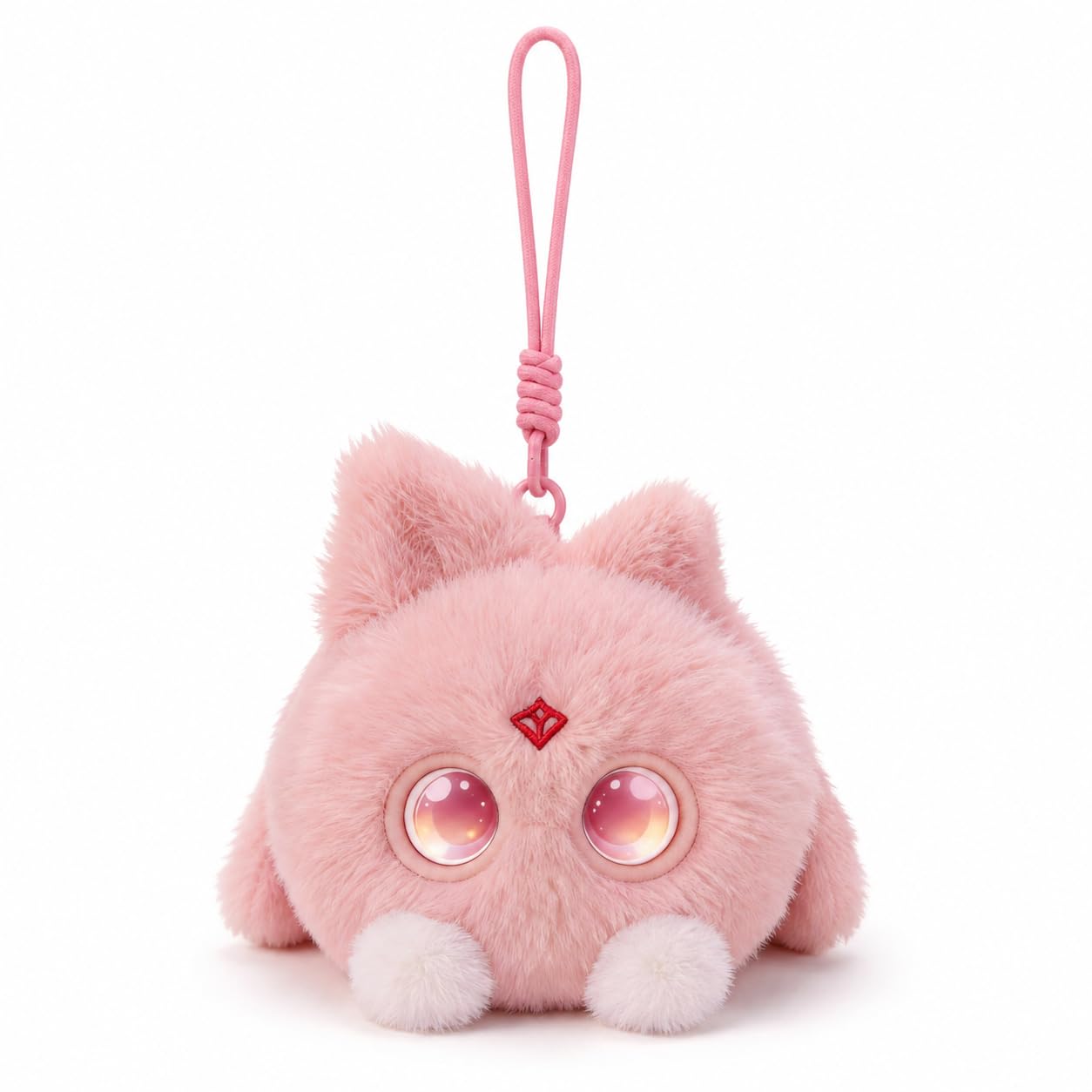 OKIVIVI AI Plush Bag Charm, Interactive Voice Chat Companion Stuffed Animals with App-Connected, Expressive LED Eyes, Touch-Reactive Stuffed Toy, Cute Plush Keychain Gift for Teens and Plush Lovers