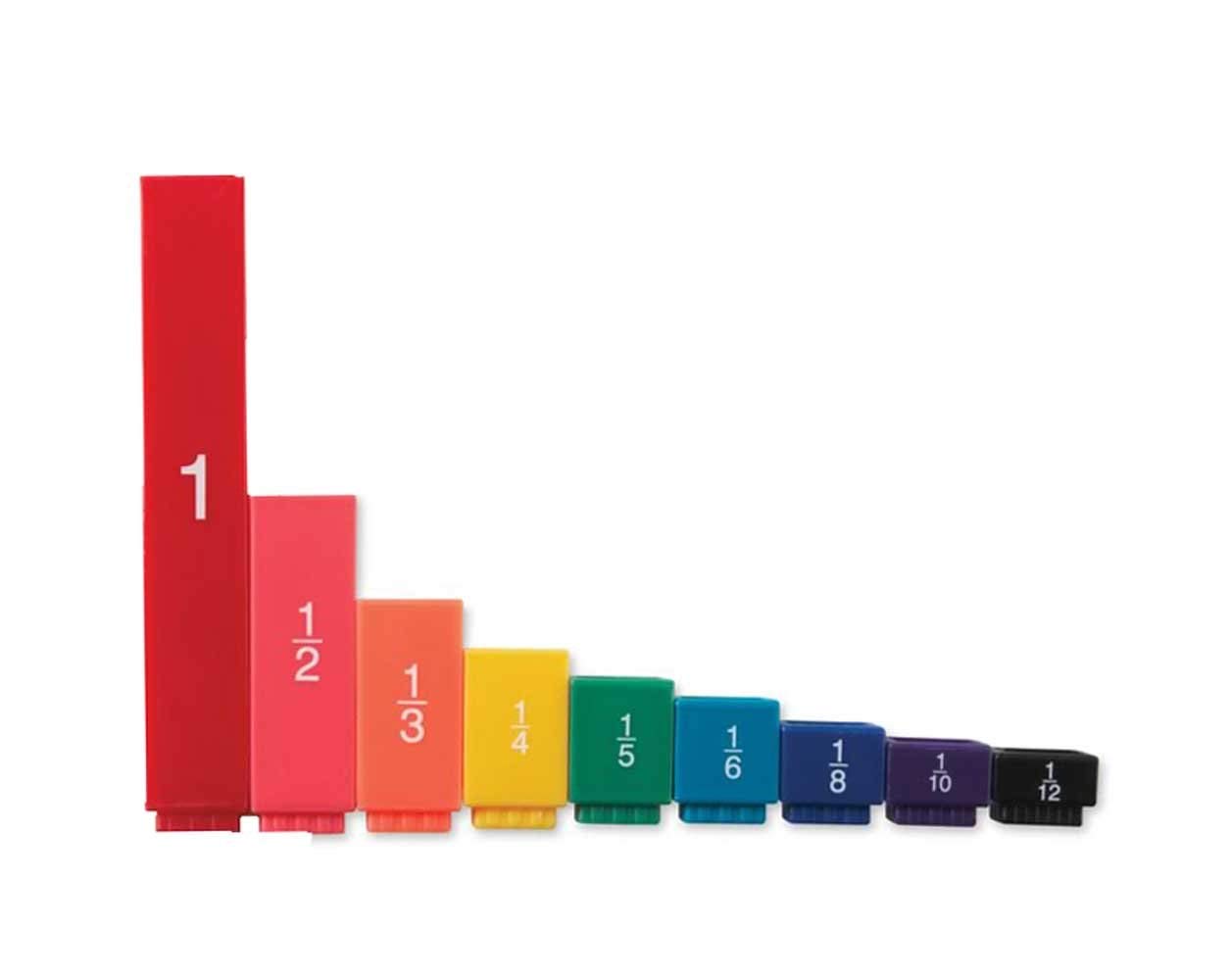 hand2mind Rainbow Fraction Tower Equivalency Cubes, Decimal Fraction Equivalency, Math Blocks, Montessori Math Rods, Fraction Manipulatives, Classroom Manipulatives for Elementary School (51 Pieces)
