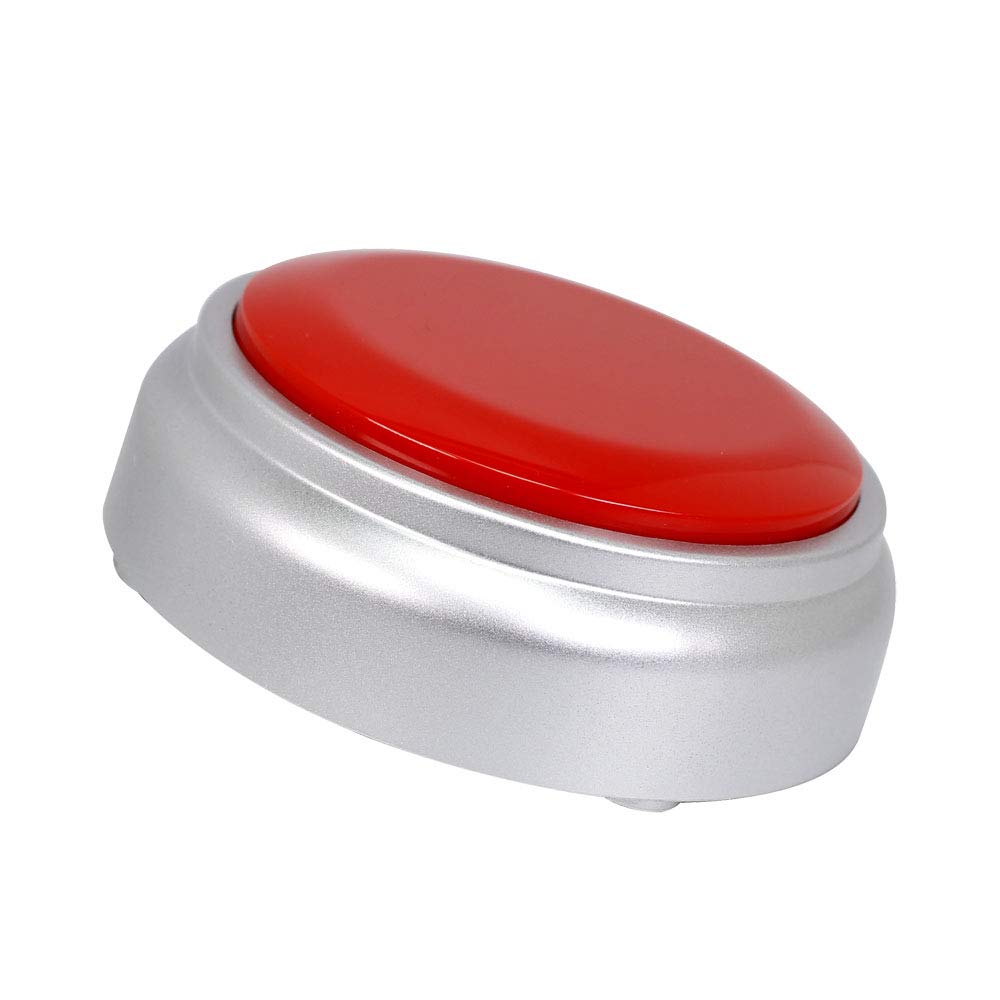 Voice Recording Button Easy Button Record 30 Seconds Talking Message Funny Office Gift Battery Powered Recordable Sound Buttons(red+Silver)