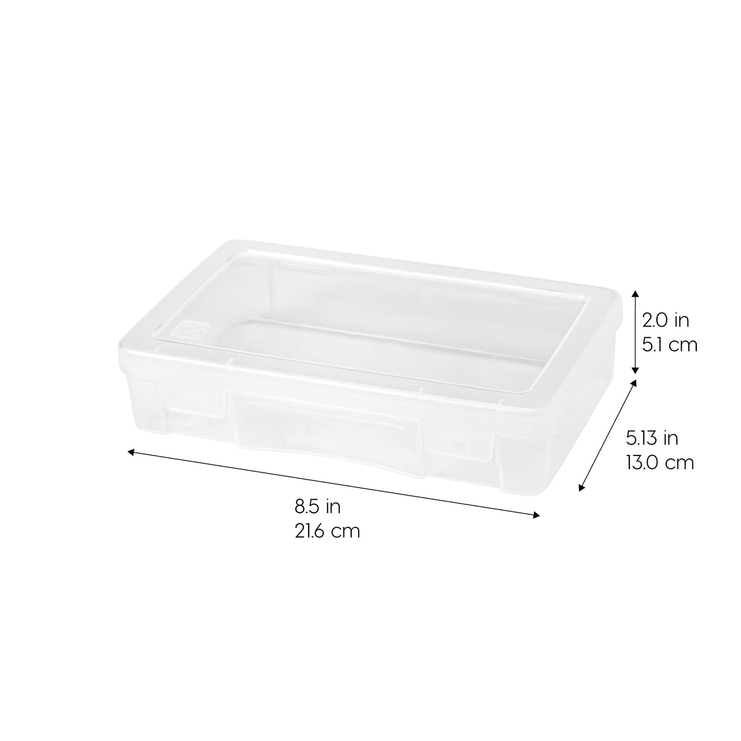 IRIS USA Clear Storage Cases, 6-Pack, |Made in USA|, Plastic Bead Organizing Containers with Snap Lid for Arts, Crafts, Ephemera, Stickers, & Dance Cheer, Clear - Medium