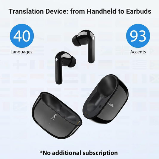 Timekettle M3 3 in 1 Language Translation Earbuds,43 Languages & 96 Accents, Offline Translator, No Subscription,Bluetooth,for Exploring Expat Life Freely, APP Compatible with iOS & Android,Black