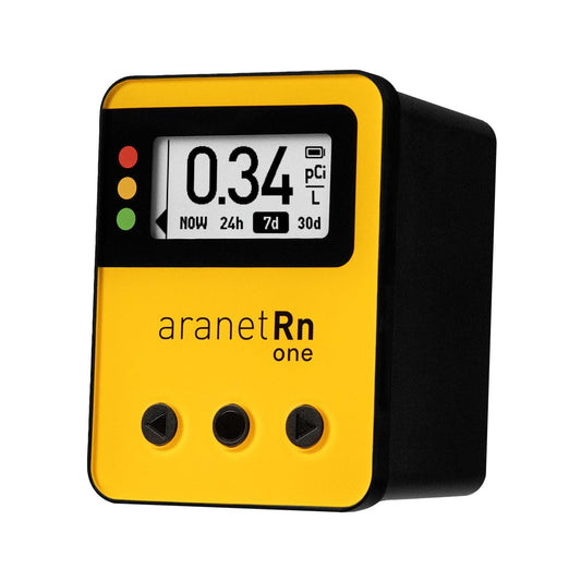 Aranet Radon One – Fast Home Radon Detector with 10-Minute Response, E-Ink Display, Battery Powered, Portable Real-Time Radon Monitor for Basements & Indoor Air Monitoring (Yellow)