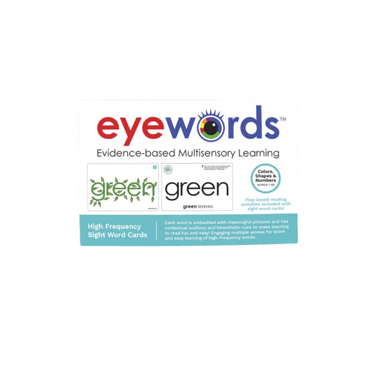 Eyewords - Multisensory Colors, Shapes & Numbers Teaching Cards - Visual, Auditory & Kinesthetic Approach