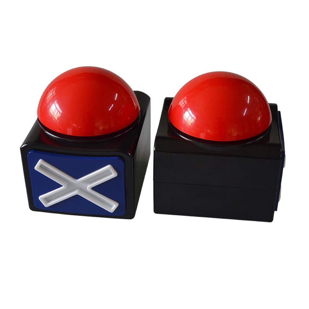 Game Answer Buzzer 2 Pcs, Game Buzzer Alarm Sound Play Button with Light Trivia Quiz Got Talent Buzzer Toys for Kids Adult