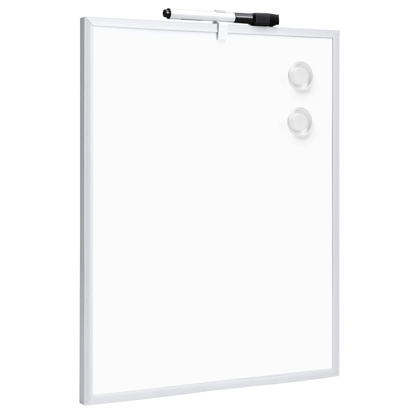 Amazon Basics Small Dry Erase Whiteboard, Magnetic Bulletin Board, with Marker and Magnets, 11"W x 14"H, Aluminum Frame