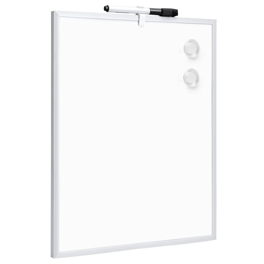 Amazon Basics Small Dry Erase Whiteboard, Magnetic Bulletin Board, with Marker and Magnets, 11"W x 14"H, Aluminum Frame