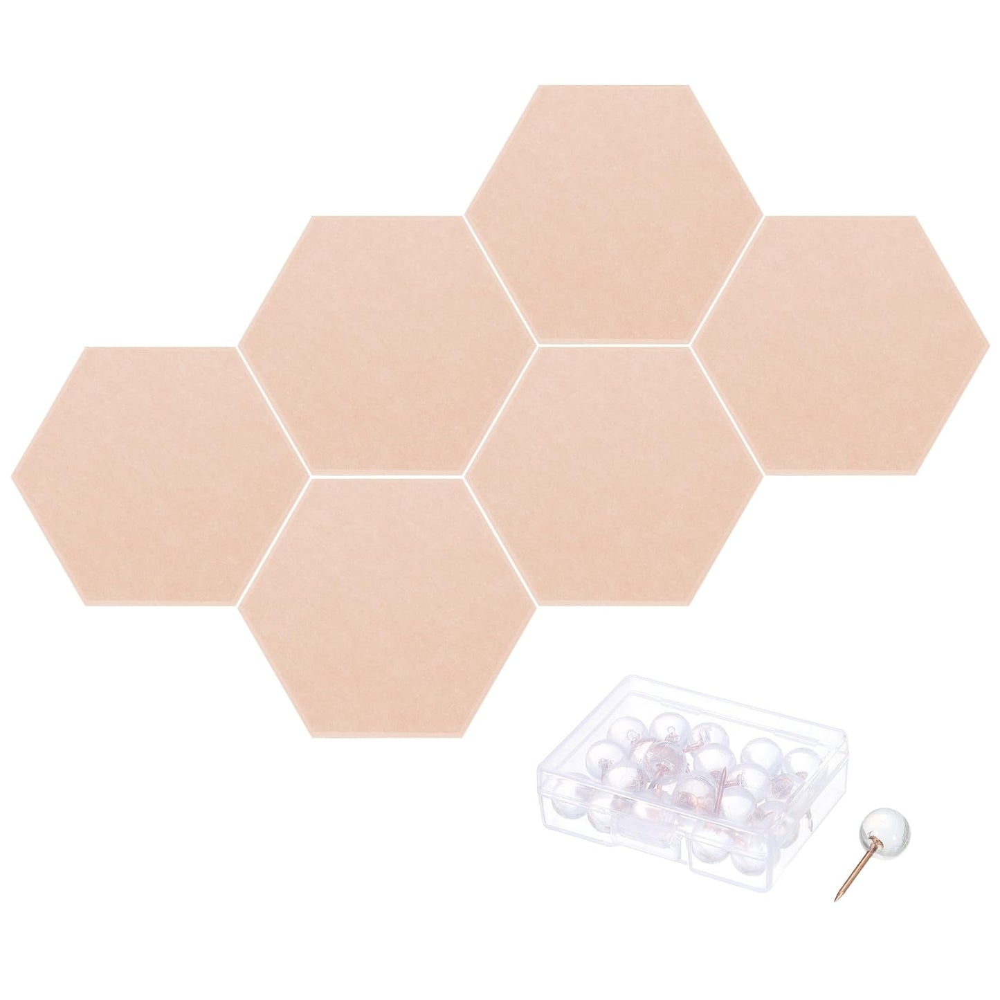 PATIKIL Felt Bulletin Board, 12"x10", 6 Packs Self Adhesive Hexagon Felt Tiles for Sound Proofing Wall Panels for Home Office Recording Studio,Game Room, Cinnamon