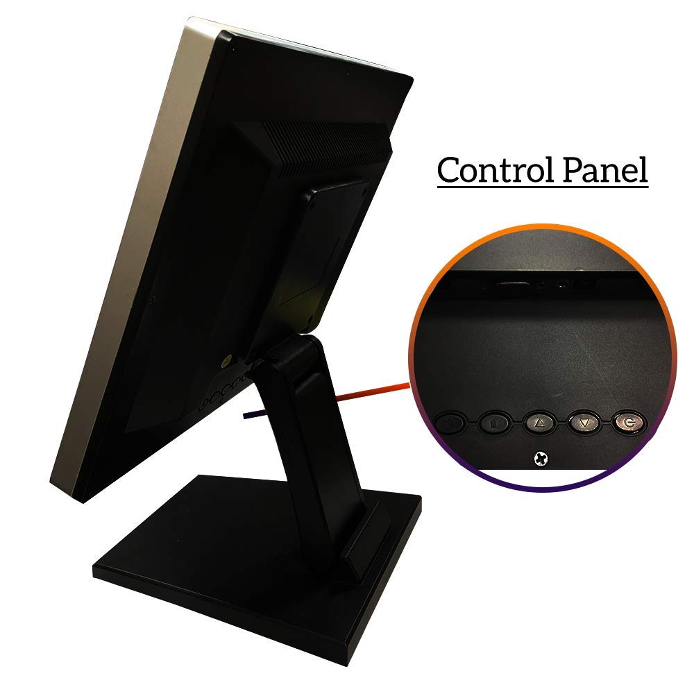 17 Inch Pro Commercial Grade Capacitive LED Backlit Multi-Touch HDMI Monitor, 4:3 Display 1280 x 1024, True Flat Seamless Touchscreen, Great for Office, POS, Retail, Restaurant, Bar, Gym, Warehouse