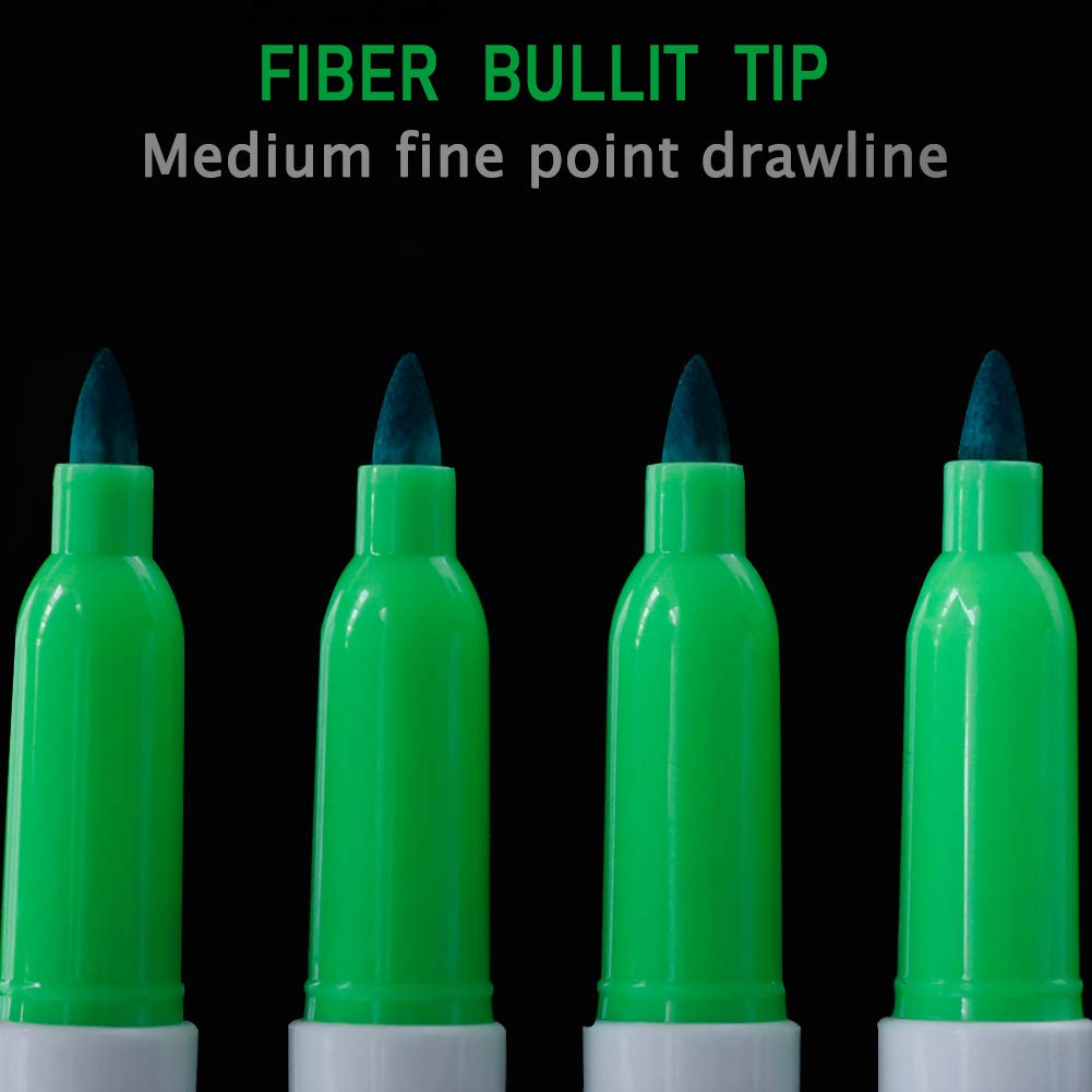 Volcanics Green Dry Erase Markers Low Odor Fine Whiteboard Markers Thin Box of 12