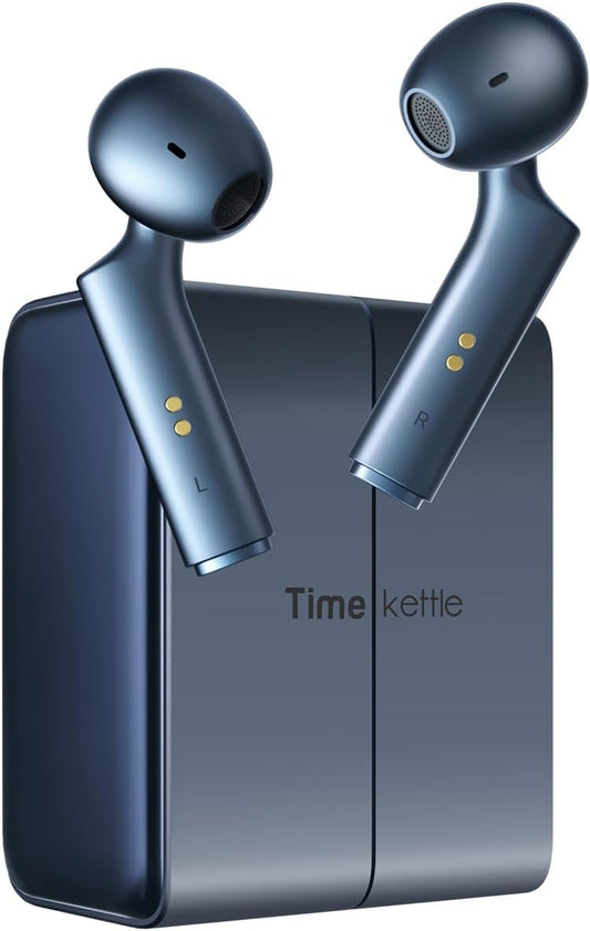 Timekettle W4 Translation Earbuds,Bone-Voiceprint Sensor for Clear Voice in Noise, AI Translator Correction,Protected Privacy with GDPR,Bluetooth,iOS/Android APP for Business & Relationships Blue